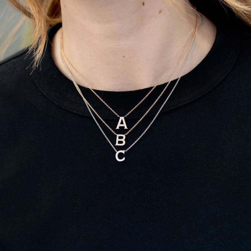 Pave Letter Pendant