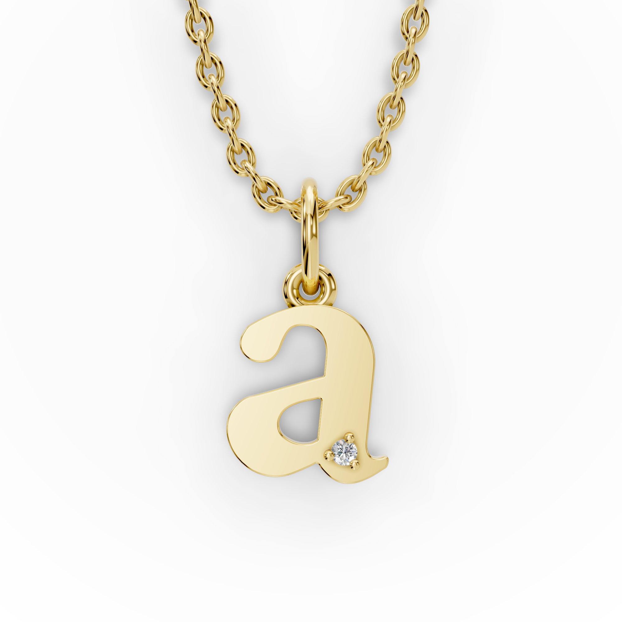 Single Stone Letter Pendant