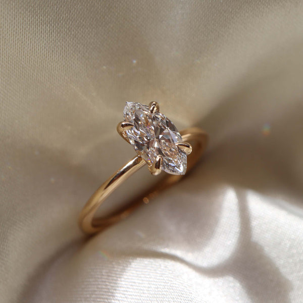 Solitaire-Marquise Lab Grown Diamond Engagement Ring - Solitaire-Oval Lab Grown Diamond Engagement Ring
