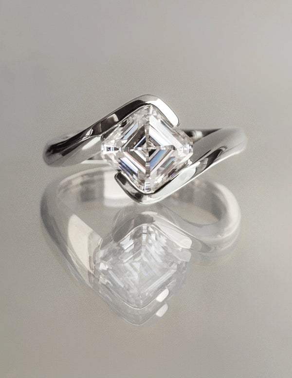 Solitaire Rapture-Asscher Lab Grown Diamond Engagement Ring - Solitaire-Oval Lab Grown Diamond Engagement Ring