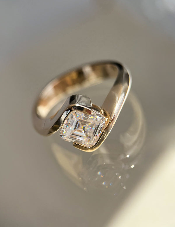 Solitaire Rapture-Asscher Lab Grown Diamond Engagement Ring - Solitaire-Oval Lab Grown Diamond Engagement Ring