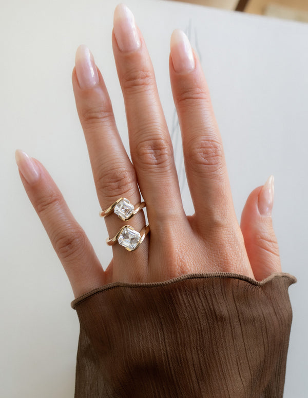 Solitaire Rapture-Asscher Lab Grown Diamond Engagement Ring - Solitaire-Oval Lab Grown Diamond Engagement Ring