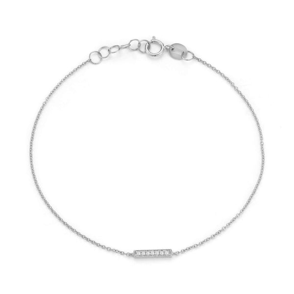 Diamond Bar-0.06 CT Round Lab Grown Diamond Bracelets - Solitaire Bezel-1.0 CT Oval Lab Grown Diamond Bracelets