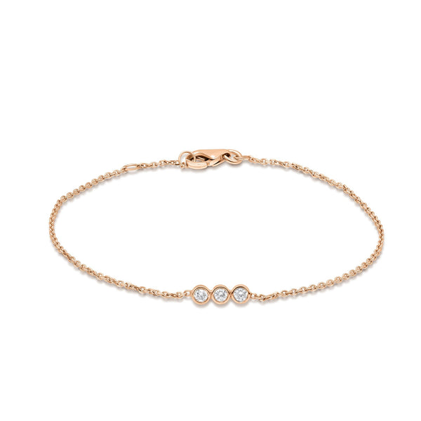 Three Stone Bezel-0.3 CT Round Lab Grown Diamond Bracelets - Solitaire Bezel-1.0 CT Oval Lab Grown Diamond Bracelets