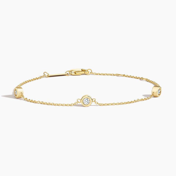 Floating Bezel- 0.17 CT Round Moissanite Bracelet - Floating Bezel- 0.17 CT Round Moissanite Bracelet