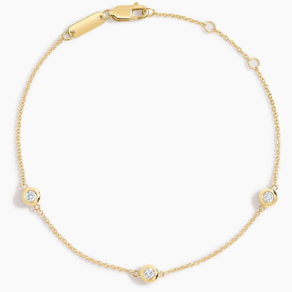 Floating Bezel- 0.17 CT Round Moissanite Bracelet - Floating Bezel- 0.17 CT Round Moissanite Bracelet