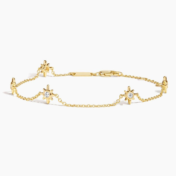 Star Bezel- 0.14 CT Round Moissanite Bracelet - Star Bezel- 0.14 CT Round Moissanite Bracelet