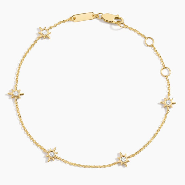 Star Bezel- 0.14 CT Round Moissanite Bracelet - Star Bezel- 0.14 CT Round Moissanite Bracelet