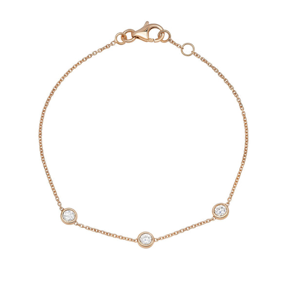 Floating Bezel-0.3 CT Round Lab Grown Diamond Bracelets - Solitaire Bezel-1.0 CT Oval Lab Grown Diamond Bracelets