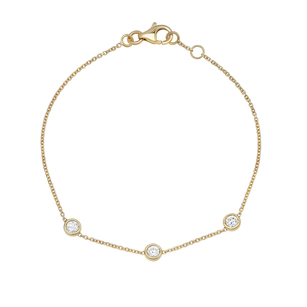 Solitaire Bezel-1.0 CT Oval Lab Grown Diamond Bracelets