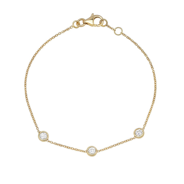 Floating Bezel-0.3 CT Round Lab Grown Diamond Bracelets - Solitaire Bezel-1.0 CT Oval Lab Grown Diamond Bracelets