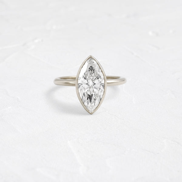 Solitaire Bezel with Hidden Stones-Marquise Lab Grown Diamond Engagement Ring - Solitaire-Oval Lab Grown Diamond Engagement Ring