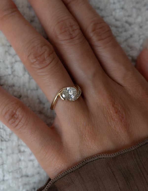 Solitaire Rapture Pave-Oval Lab Grown Diamond Engagement Ring - Solitaire-Oval Lab Grown Diamond Engagement Ring