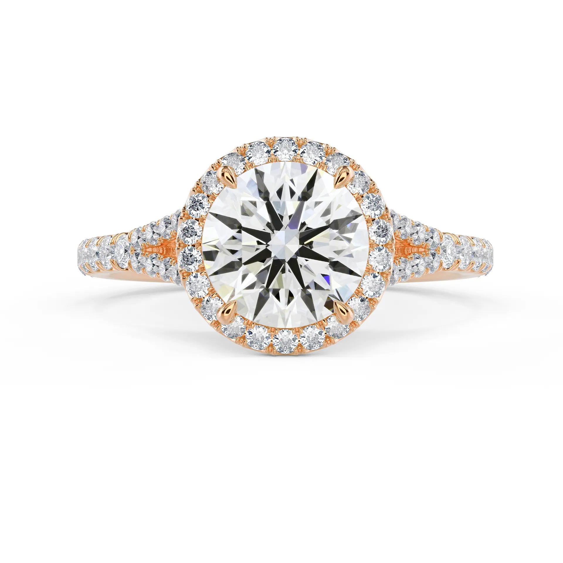 Single Halo Split Shank Setting