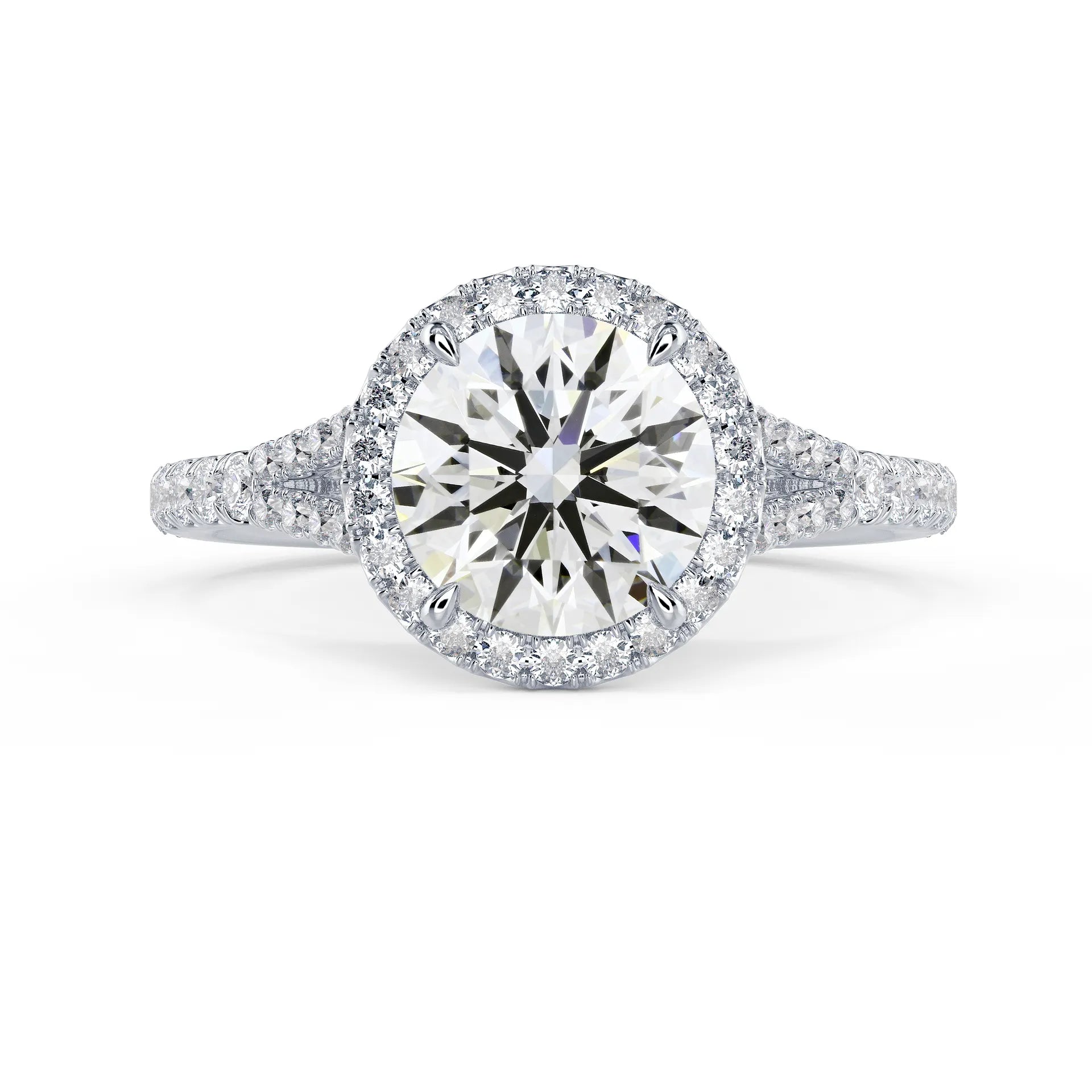 Single Halo Split Shank Setting