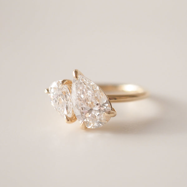 Toi Et Moi-Pear Lab Grown Diamond Engagement Ring - Solitaire-Oval Lab Grown Diamond Engagement Ring