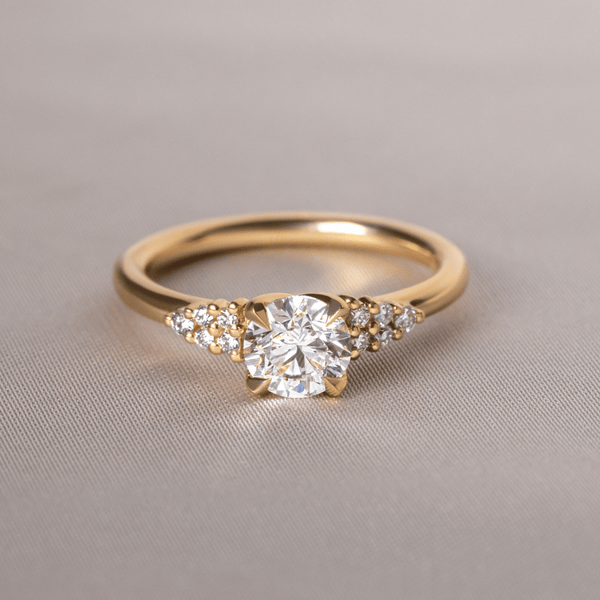 Cluster-Round Lab Grown Diamond Engagement Ring - Solitaire-Oval Lab Grown Diamond Engagement Ring