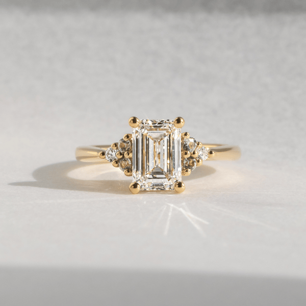Cluster-Emerald Lab Grown Diamond Engagement Ring - Solitaire-Oval Lab Grown Diamond Engagement Ring