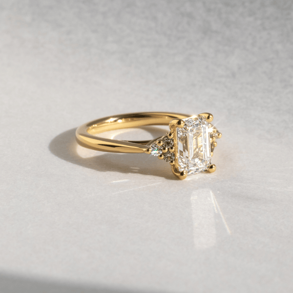 Cluster-Emerald Lab Grown Diamond Engagement Ring - Solitaire-Oval Lab Grown Diamond Engagement Ring