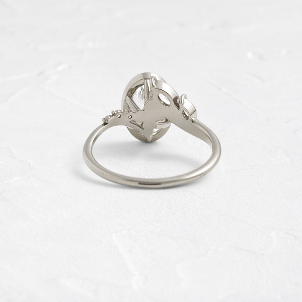 Bezel Dainty Style-Oval Lab Grown Diamond Engagement Ring - Solitaire-Oval Lab Grown Diamond Engagement Ring