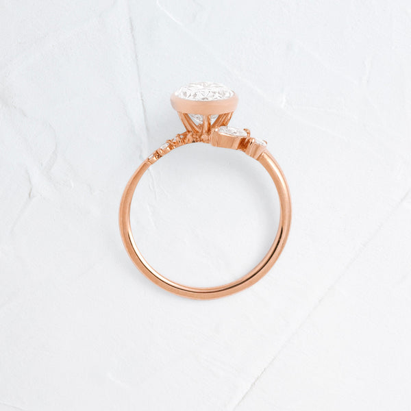Bezel Dainty Style-Oval Lab Grown Diamond Engagement Ring - Solitaire-Oval Lab Grown Diamond Engagement Ring