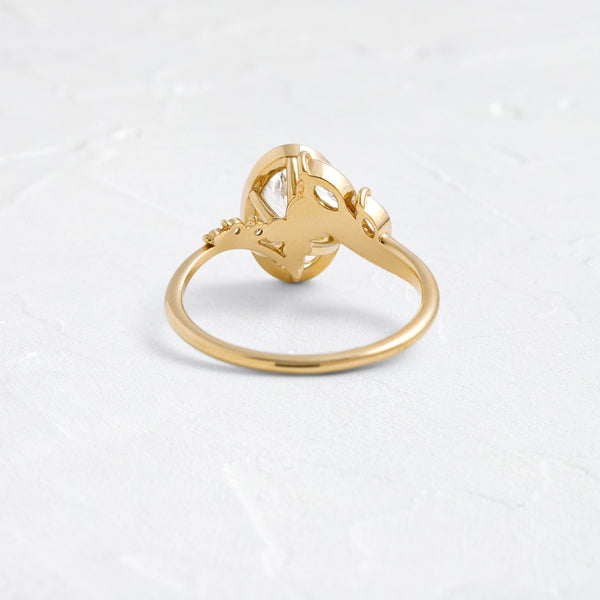 Bezel Dainty Style-Oval Lab Grown Diamond Engagement Ring - Solitaire-Oval Lab Grown Diamond Engagement Ring