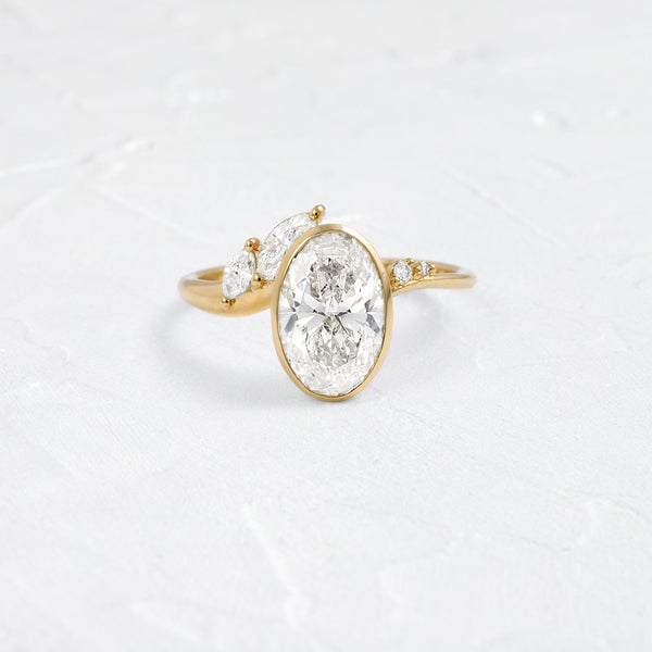 Bezel Dainty Style-Oval Lab Grown Diamond Engagement Ring - Solitaire-Oval Lab Grown Diamond Engagement Ring