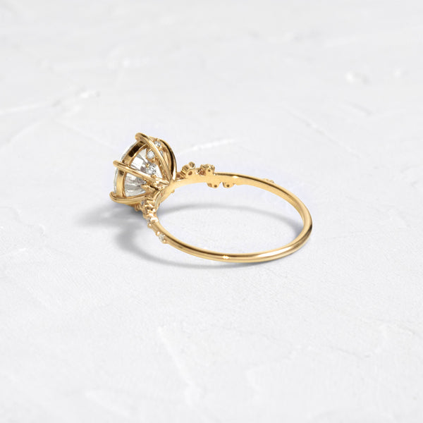 Cluster-Round Lab Grown Diamond Engagement Ring - Solitaire-Oval Lab Grown Diamond Engagement Ring