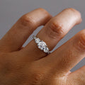Three Stone & Pave-Round Lab Grown Diamond Engagement Ring