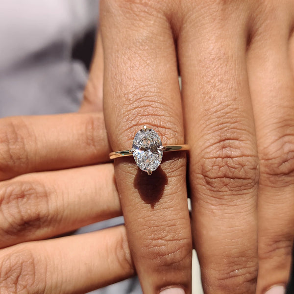 1.50 CT Oval Solitaire & Compass Prong Style Lab Grown Diamond Engagement Ring - FRONT 303379fc 8a9d 4b5c 8203 5f109a93ef87