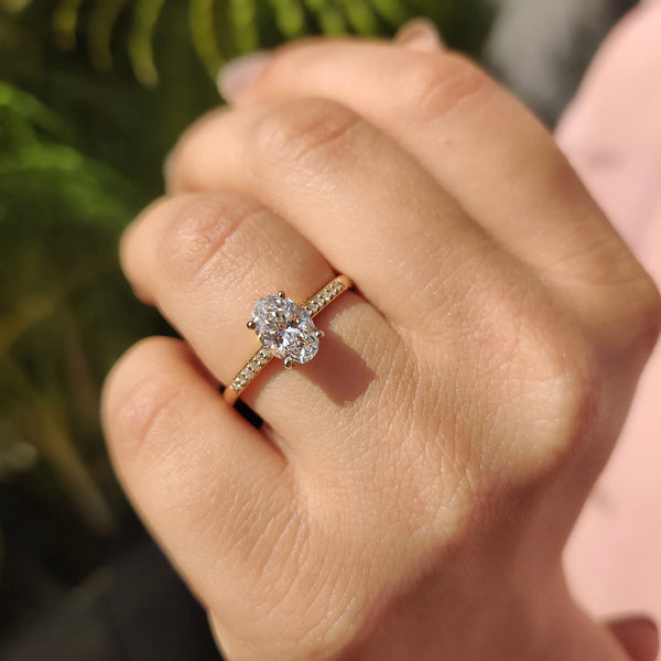 1.0 CT Oval Hidden Halo & Pave Style Lab Grown Diamond Engagement Ring - FRONT 453c9f3f 6aaf 4cae b3ce 43ec64356e0c
