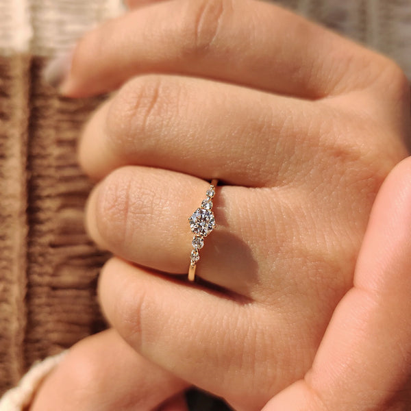 0.25 CT Round Dainty Pave Style Lab Grown Diamond Engagement Ring - FRONT 4eb4fe2c f588 4b69 89e5 43dc1c7d6dce