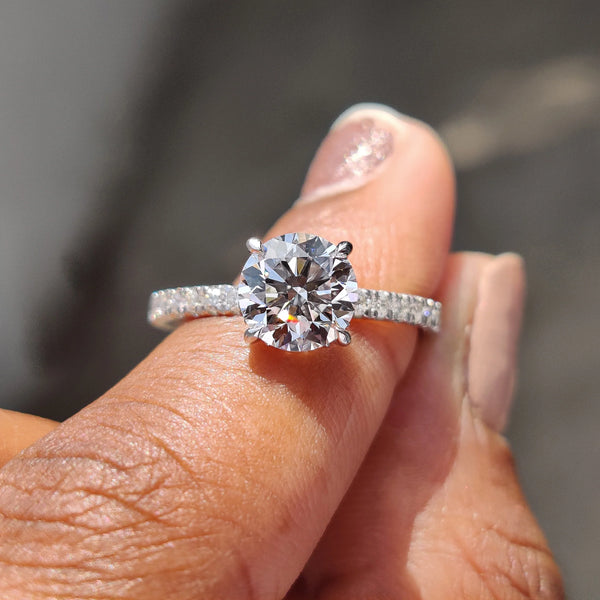 1.50 CT Round Hidden Halo & Pave Style Lab Grown Diamond Engagement Ring - FRONT 56572923 b7f5 4955 8ffe 15ebe9deb845