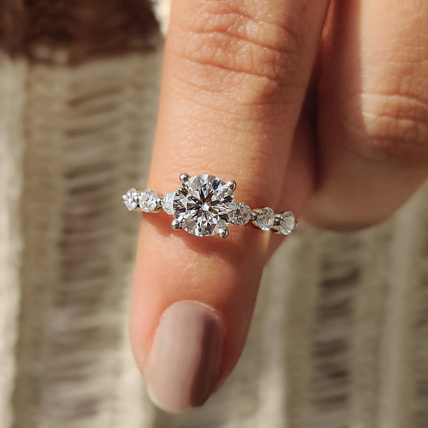 1.0 CT Round Bubble Pave Style Lab Grown Diamond Engagement Ring - FRONT 74e6bca9 b209 4129 8029 10f5051d9edf
