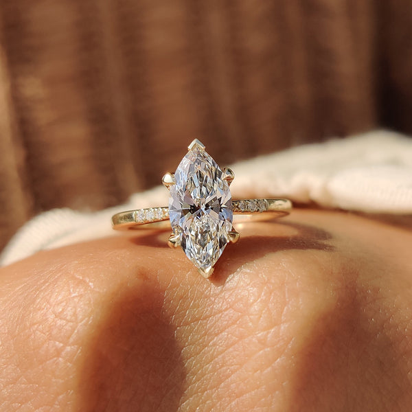 1.50 CT Marquise Pave Style Lab Grown Diamond Engagement Ring - FRONT fa198592 a1a0 4b5d b104 ee170a8b6245