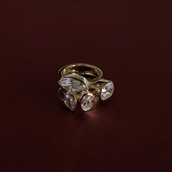 East West Solitaire Bezel- 2.0 CT Marquise Moissanite Engagement Ring - East West Solitaire Bezel- 2.0 CT Marquise Moissanite Engagement Ring