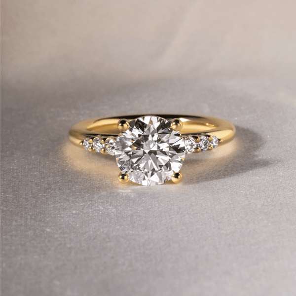 Cluster-Round Lab Grown Diamond Engagement Ring - Solitaire-Oval Lab Grown Diamond Engagement Ring
