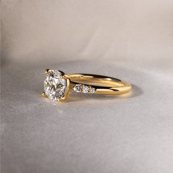 Cluster-Round Lab Grown Diamond Engagement Ring - Solitaire-Oval Lab Grown Diamond Engagement Ring