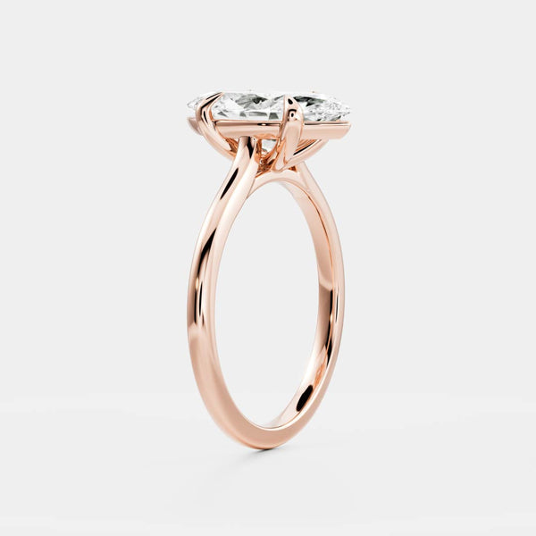 Solitaire Cathedral- 0.70 CT Marquise Moissanite Engagement Ring - Solitaire Cathedral- 0.70 CT Marquise Moissanite Engagement Ring