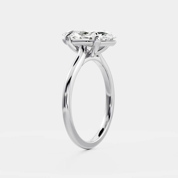 Solitaire Cathedral-Marquise Lab Grown Diamond Engagement Ring - Solitaire-Oval Lab Grown Diamond Engagement Ring