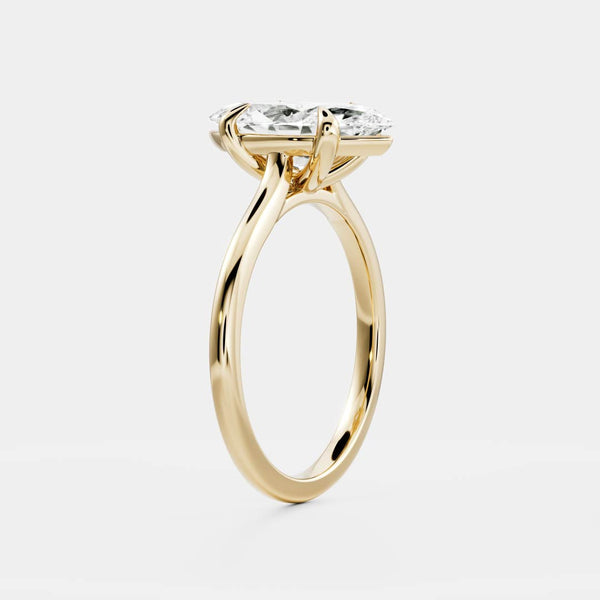 Solitaire Cathedral-Marquise Lab Grown Diamond Engagement Ring - Solitaire-Oval Lab Grown Diamond Engagement Ring