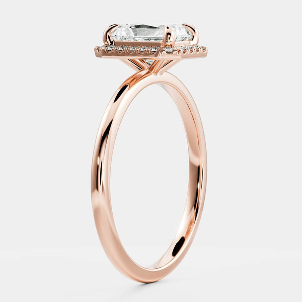 Halo- 2.7 CT Radiant Moissanite Engagement Ring - Solitaire- 1.0 CT Oval Moissanite Engagement Ring