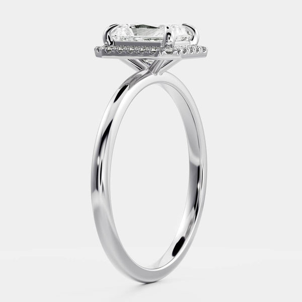 Halo- 2.7 CT Radiant Moissanite Engagement Ring - Solitaire- 1.0 CT Oval Moissanite Engagement Ring