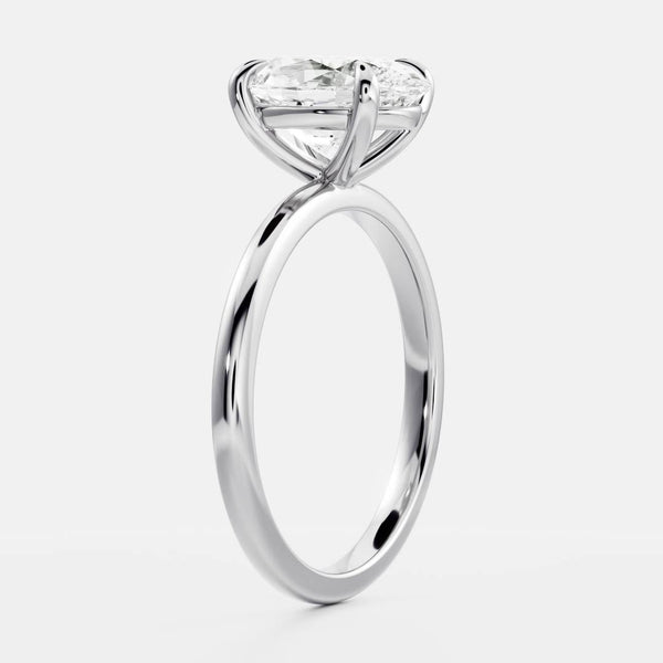 Solitaire-Oval Lab Grown Diamond Engagement Ring - Solitaire-Oval Lab Grown Diamond Engagement Ring