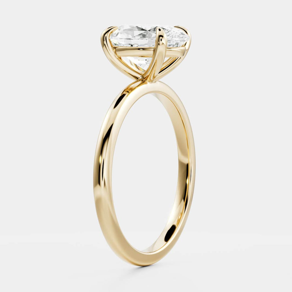Solitaire- 1.5 CT Oval Moissanite Engagement Ring