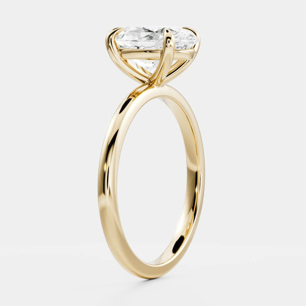 Solitaire Style-Oval Lab Grown Diamond Engagement Ring - Solitaire-Oval Lab Grown Diamond Engagement Ring