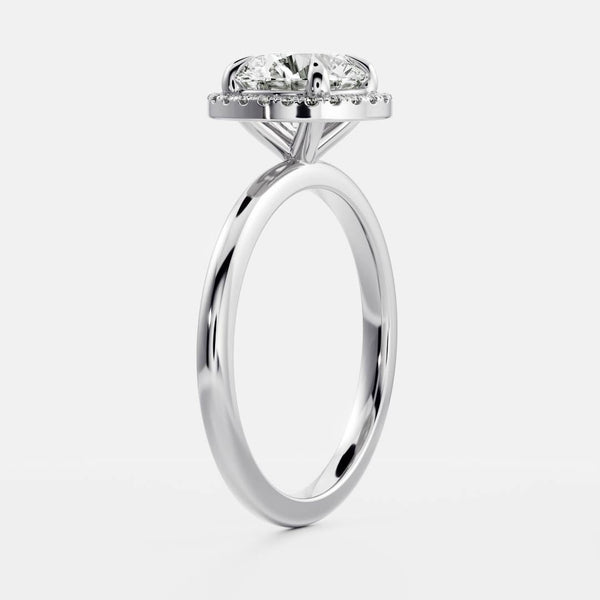 Halo- 1.8 CT Round Moissanite Engagement Ring - Solitaire- 1.0 CT Oval Moissanite Engagement Ring