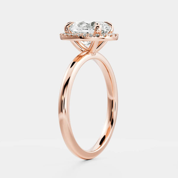 Halo-Oval Lab Grown Diamond Engagement Ring - Solitaire-Oval Lab Grown Diamond Engagement Ring