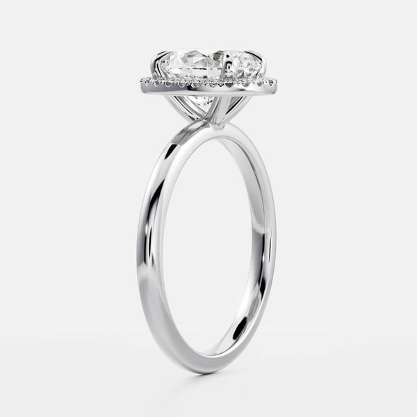 Halo- 1.7 CT Oval Moissanite Engagement Ring - Solitaire- 1.0 CT Oval Moissanite Engagement Ring