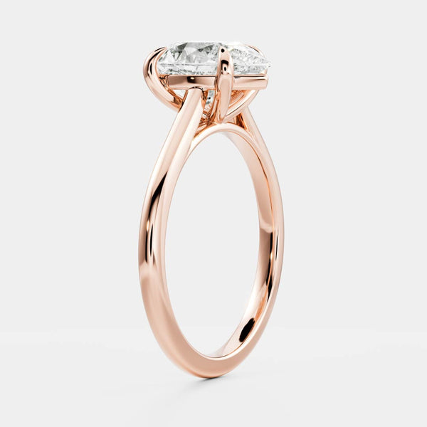 Solitaire Cathedral- 1.25 CT Pear Moissanite Engagement Ring - Solitaire- 1.0 CT Oval Moissanite Engagement Ring